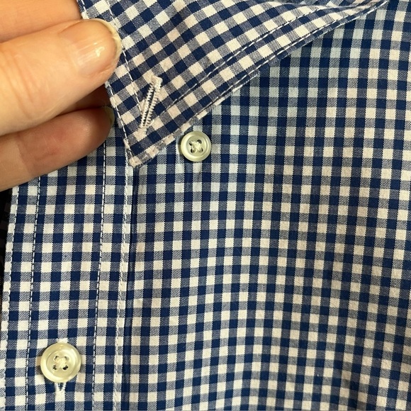 Chaps Ralph Lauren Blue Gingham Crest Button Up Shirt Sz XL Dress or Casual - Picture 7 of 15